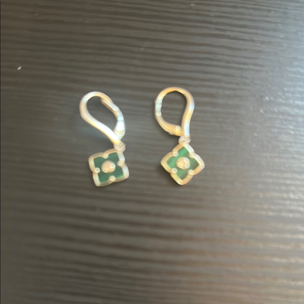 Green and Gold plated Earrings